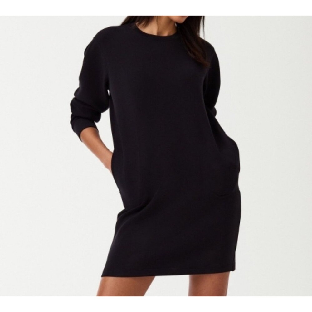 SPANX AirEssentials Long Sleeve Crewneck Sweatshirt Dress w/Pockets #50453R ‎ XL